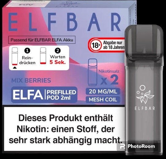 Elfbar Elfa Prefilled Pod 2x 20mg Nikotin Mix Berries