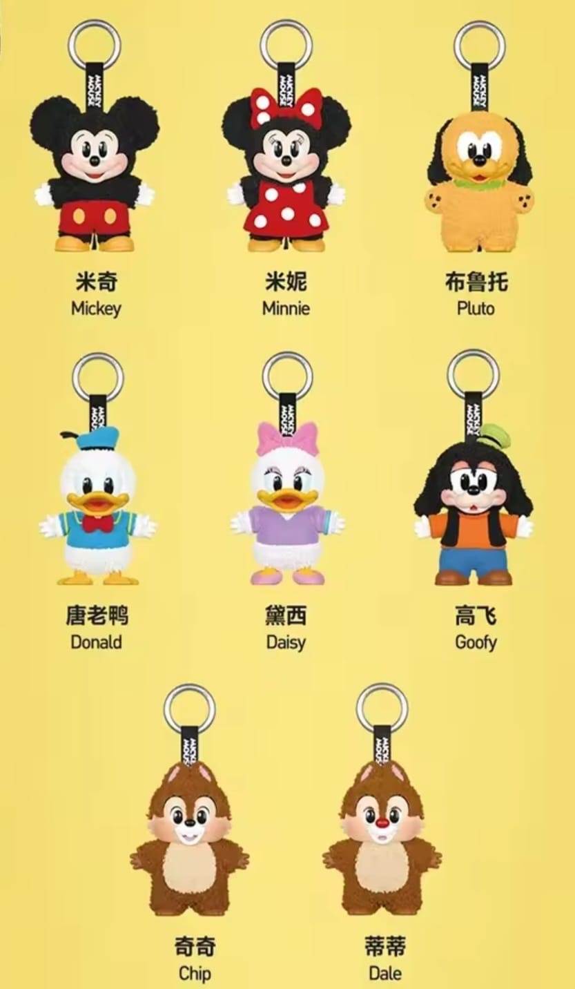 Pop Mart Mickey Mouse & Friends Blindbox Schlüsselanhänger Labubu